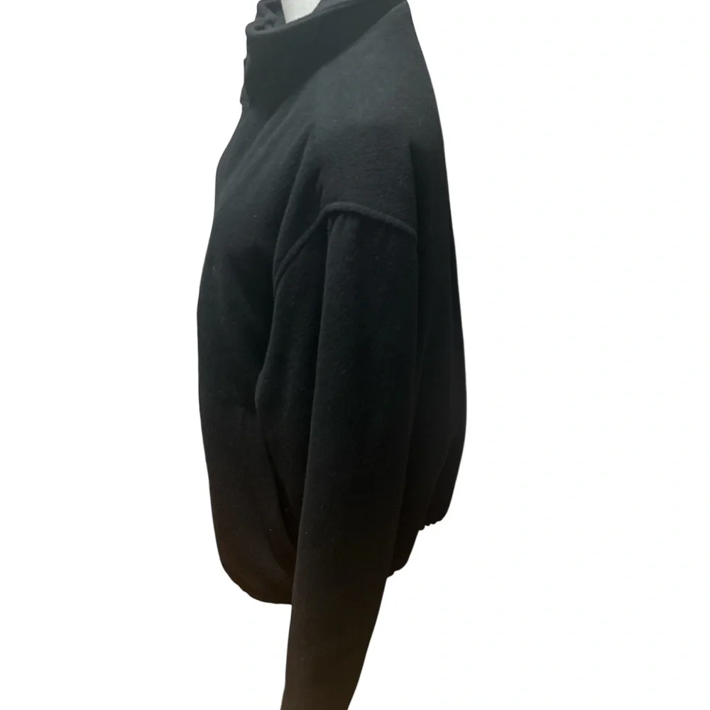 Polo Ralph Lauren Black Wool Bomber Jacket Mens L Minimalist Preppy